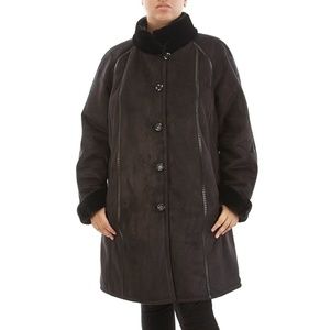 *SALE* Gallery Long Black Faux Fur Coat